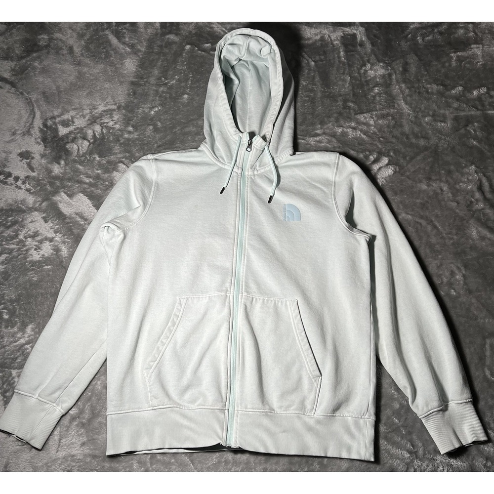 The North Face Hoodie Pullover Sky Blue Drawstring Pockets Regular Fit - Picture 1 of 11